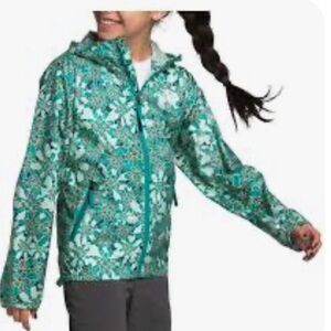 The North Face Novelty Flurry Wind Hoodie Kids girl M 10-12 floral teal